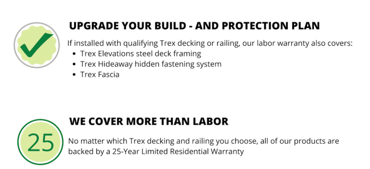 A picture of the features of trex decking.